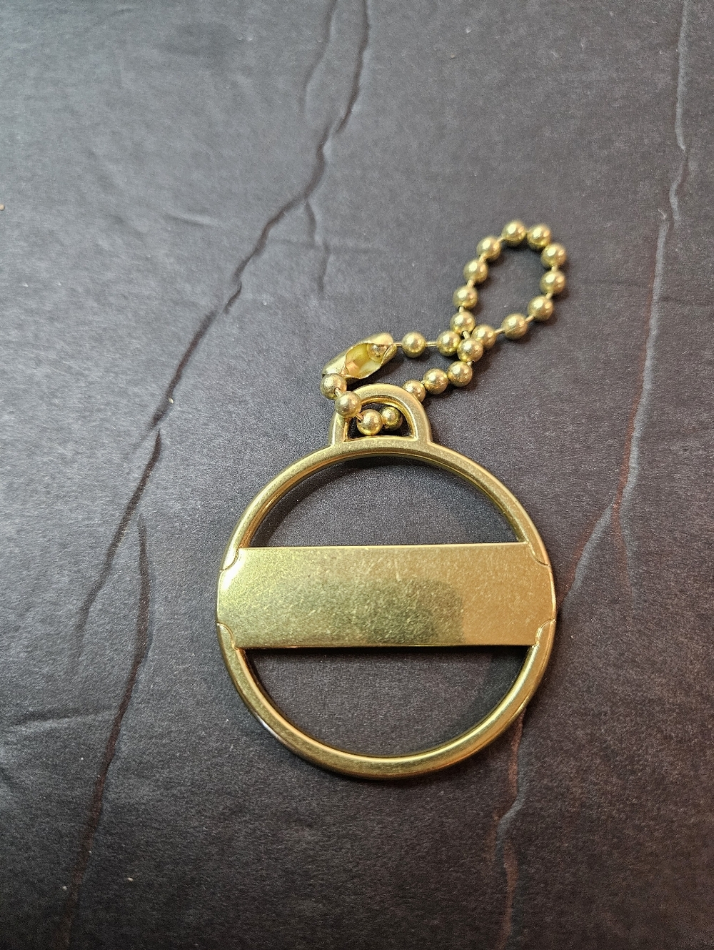 Coach Teal and Gold Round Logo Key Chain - Picture 2 of 2